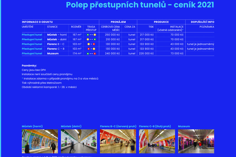 Polep přestupních tunelů